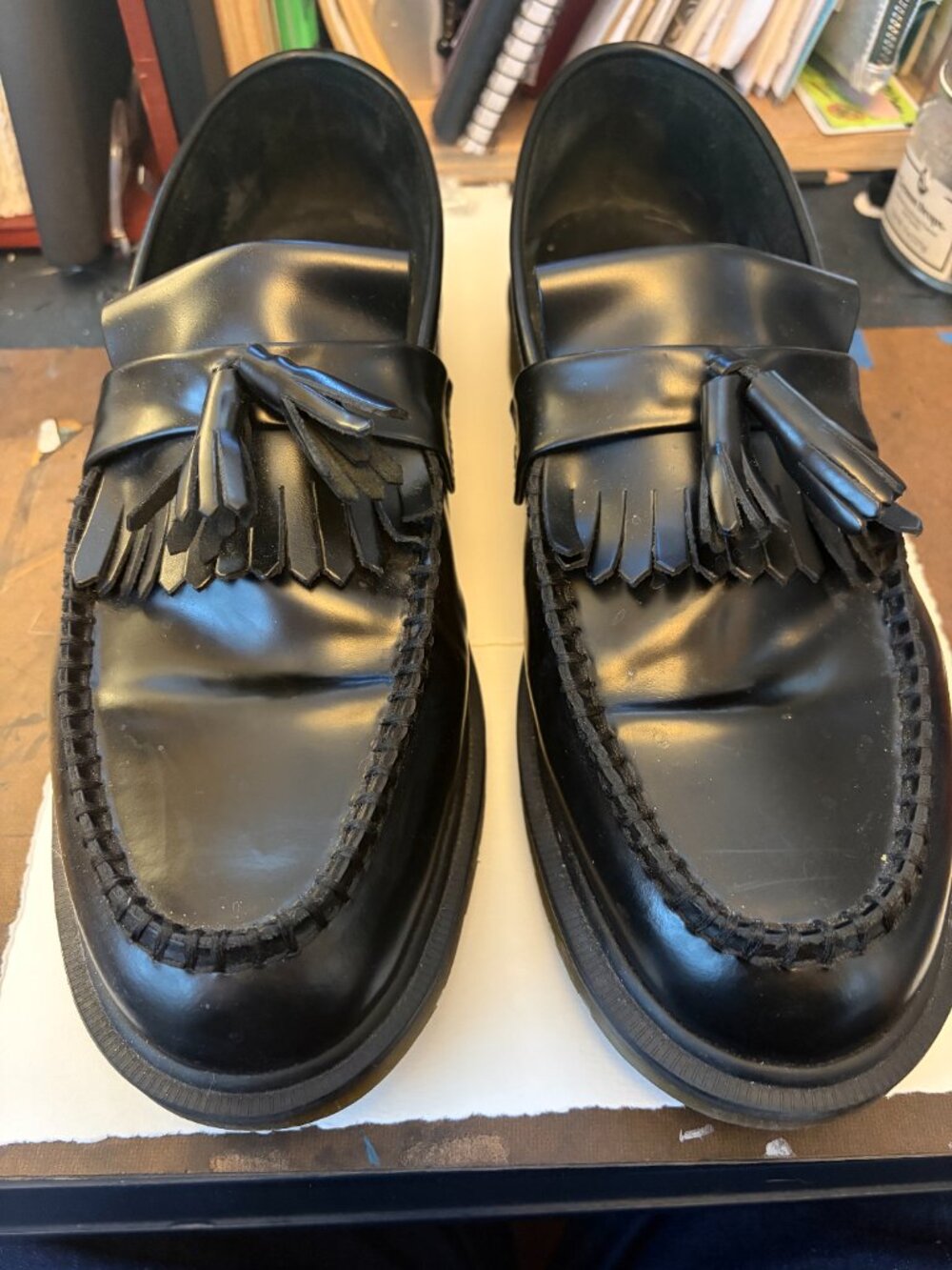 Mens Doc Martens Adrian Loafers Black Box Leather Size 12 US - Picture 2 of 7